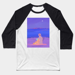 Evening Beach Landscape Baseball T-Shirt